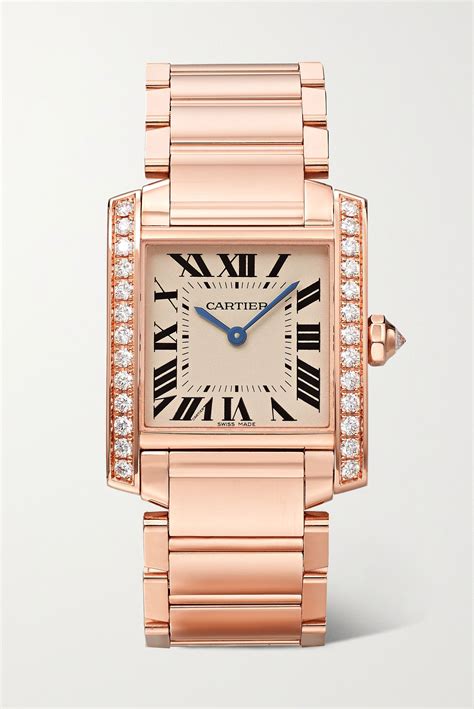 cartier rose gold tank watch